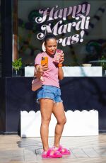 CHRISTINA MILIAN in Denim Shorts at Beignet Box in Los Angeles 02/14/2022