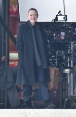 DAKOTA FANNING on the Set of Ripley in Venice 02/11/2022