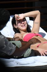 DUA LIPA in a Pink Bikini at a Pool in Miami 02/06/2022