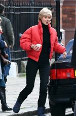ELIZABETH DEBICKI on the Set of The Crown in London 02/02/2022