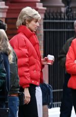 ELIZABETH DEBICKI on the Set of The Crown in London 02/02/2022