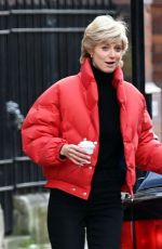 ELIZABETH DEBICKI on the Set of The Crown in London 02/02/2022