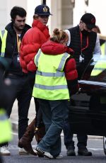 ELIZABETH DEBICKI on the Set of The Crown, Season 5 in London 01/30/2022