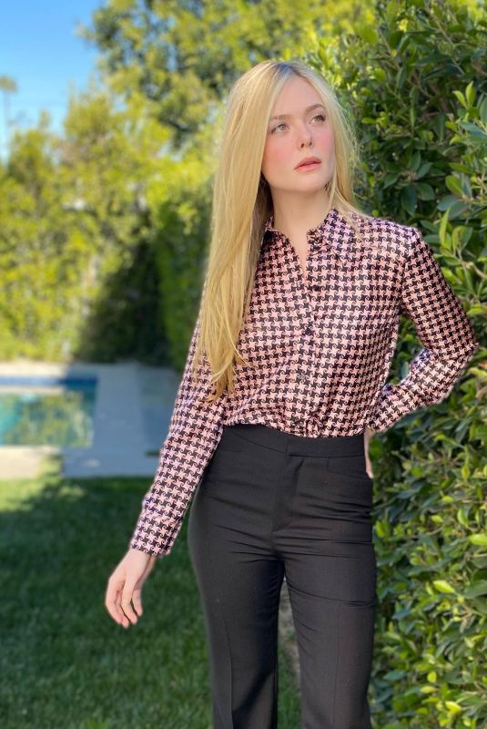 ELLE FANNING at a Gucci Photoshoot, February 2022