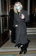 ELLE FANNING Leaves Her Hotel in Paris 01/28/2022