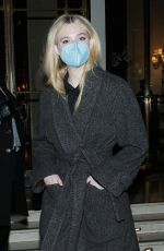 ELLE FANNING Leaves Her Hotel in Paris 01/28/2022