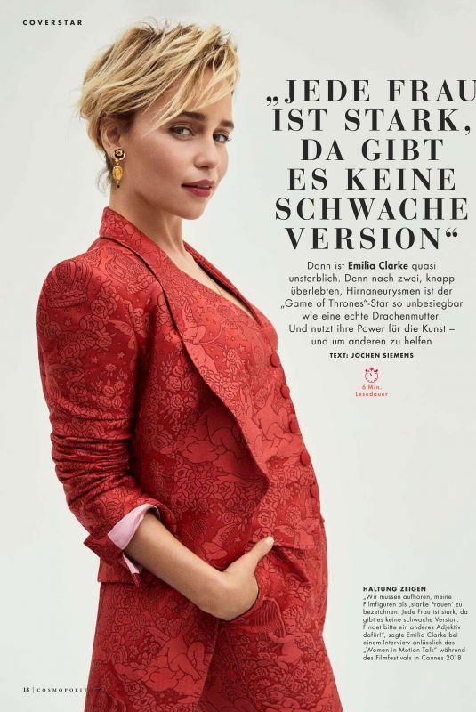 EMILIA CLAREK in Cosmopolitan Magazine, Germany March 2022