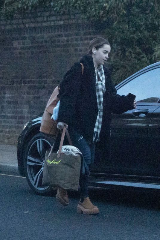 EMILIA CLARKE Out in London 02/08/2022