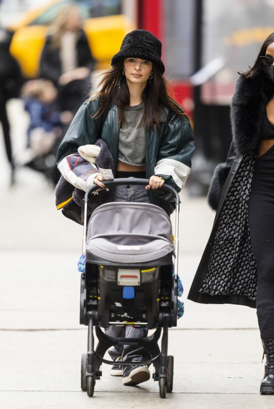 EMILY RATAJKOWSKI Out with Her Baby in New York 02/19/2022