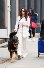 EMILY RATAJKOWSKI Out with Her Dog in New York 02/17/2022
