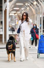 EMILY RATAJKOWSKI Out with Her Dog in New York 02/17/2022