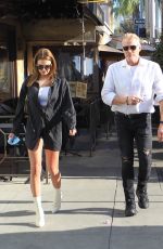 EMMA KROKDAL and Dolph Lundgren Out for Lunch at Il Pastaio in Beverly Hills 02/09/2022