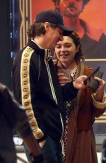 FLORENCE PUGH and Zach Braff Night Out with Friends in Los Angeles 02/17/2022