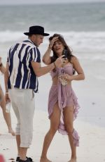 GIANNINA GIBELLI and Damian Powers Out at a Beach in Tulum 02/05/2022