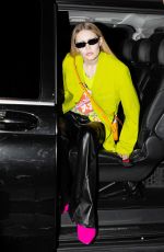 GIGI HADID Arrives at Her Hotel After Versace Show at Milan Fashion Week 02/25/2022