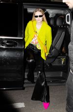 GIGI HADID Arrives at Her Hotel After Versace Show at Milan Fashion Week 02/25/2022