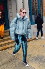 GIGI HADID Leaves Khaite Fall/Winter 2022 Fashion Show in New York 02/13/2022