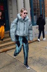 GIGI HADID Leaves Khaite Fall/Winter 2022 Fashion Show in New York 02/13/2022