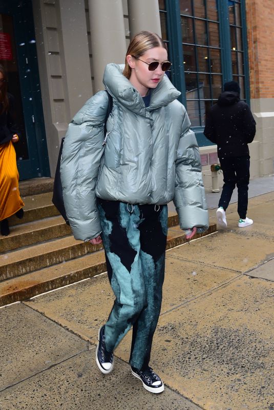 GIGI HADID Leaves Khaite Fall/Winter 2022 Fashion Show in New York 02/13/2022