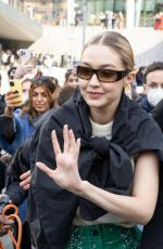 GIGI HADID Leaves Max Mara Show at Milan Fashion Week 02/24/2022