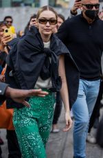 GIGI HADID Leaves Max Mara Show at Milan Fashion Week 02/24/2022