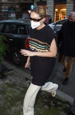 GIGI HADID Out and About at Milan Fashion Week 02/23/2022