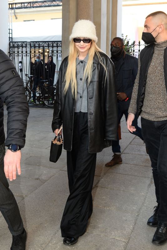GIGI HADID Out in Milan 02/25/2022