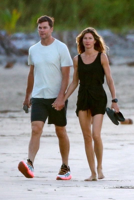 GISELE BUNDCHEN and Tom BradyOut at a Beach in Costa Rica 02/11/2022