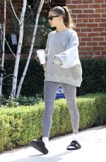 HAILEY BIEBER Heading to Pilates Class in Los Angeles 02/15/2022