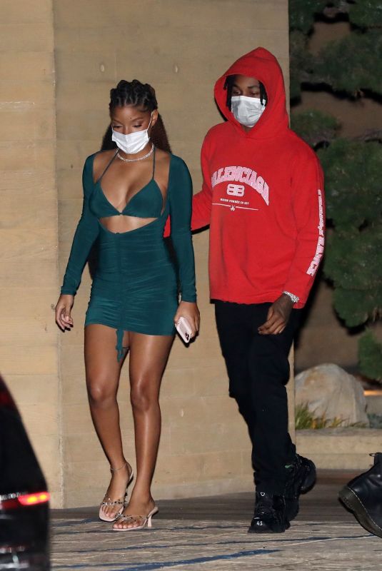 HALLE BAILEY at Nobu in Malibu 02/08/2022