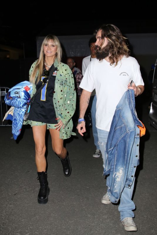 HEIDI KLUM and Tom Kaulitz Leaves Super Bowl LVI at SoFi Stadium in Inglewood 02/13/2022