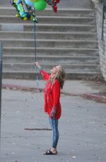 HELEN HUNT on the Set of Blindspotting at a Park in Los Angeles 02/15/2022
