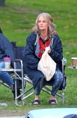 HELEN HUNT on the Set of Blindspotting at a Park in Los Angeles 02/15/2022