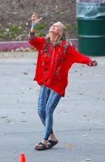 HELEN HUNT on the Set of Blindspotting at a Park in Los Angeles 02/15/2022
