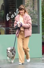 HELENA CHRISTENSEN Out with Her Dog in New York 02/06/2022
