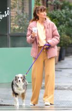 HELENA CHRISTENSEN Out with Her Dog in New York 02/06/2022