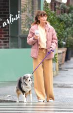 HELENA CHRISTENSEN Out with Her Dog in New York 02/06/2022