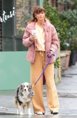 HELENA CHRISTENSEN Out with Her Dog in New York 02/06/2022