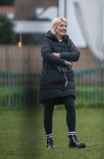 HOLY WILLOUGHBY Out with Her Golden Retriever in London 02/09/2022
