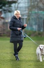 HOLY WILLUOGHBY Out with Her Golden Retriever in London 02/09/2022