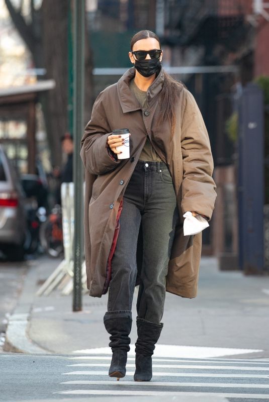 IRINA SHAYK Out for Coffee and Breakfast in New York 02/16/2022