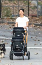 JAMIE CHUNG with Her Babies at Griffith Park in Los Angeles 02/23/2022