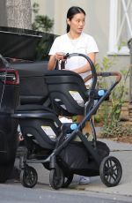 JAMIE CHUNG with Her Babies at Griffith Park in Los Angeles 02/23/2022