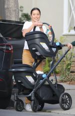 JAMIE CHUNG with Her Babies at Griffith Park in Los Angeles 02/23/2022
