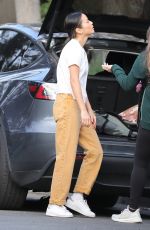 JAMIE CHUNG with Her Babies at Griffith Park in Los Angeles 02/23/2022