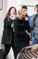 JENNIFER ANISTON on the Set of Murder Mystery 2 in Paris 02/25/2022