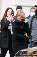 JENNIFER ANISTON on the Set of Murder Mystery 2 in Paris 02/25/2022