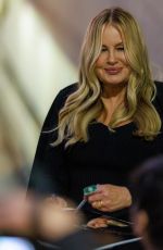 JENNIFER COOLIDGE Arrives at Jimmy Kimmel Live in Los Angeles 02/07/2022