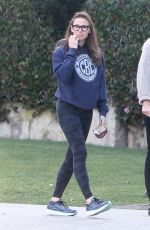JENNIFER GARNER Out for Morning Walk with a Friend in Brentwood 02/01/2022