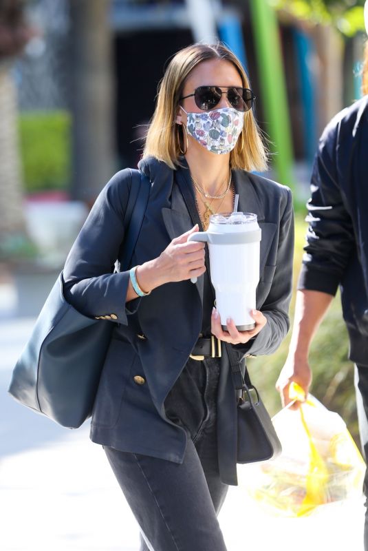 JESSICA ALBA Arrives at Her Honest Company Headquarters in Playa Vista 02/09/2022